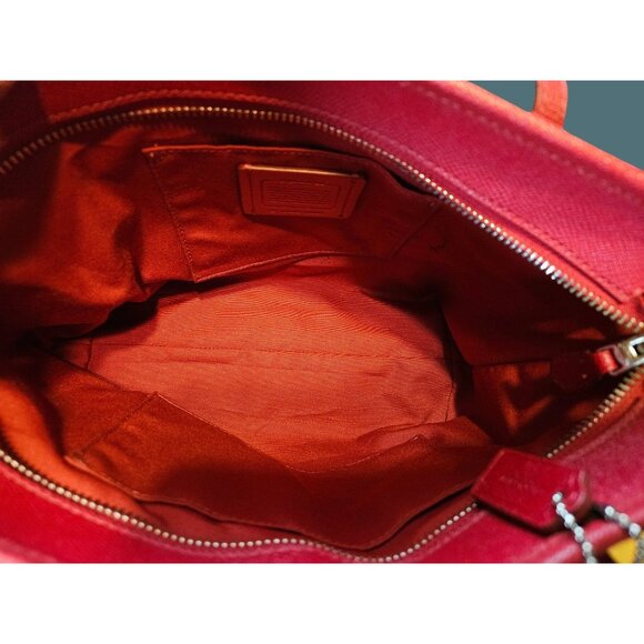 Coach Mini City Zip Tote Crossgrain Leather Red Shoulder Bag- - Picture 15 of 16